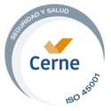 Sello de certificación Calidad ISO 45001 Seguridad y salud